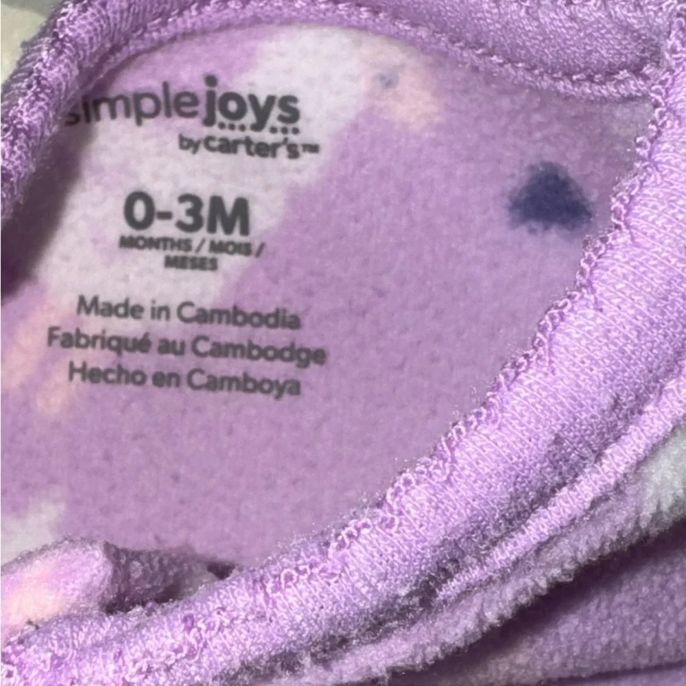 Carters Baby Girl Lama Sleeper Footie Onesie Size 0-3 Months Purple